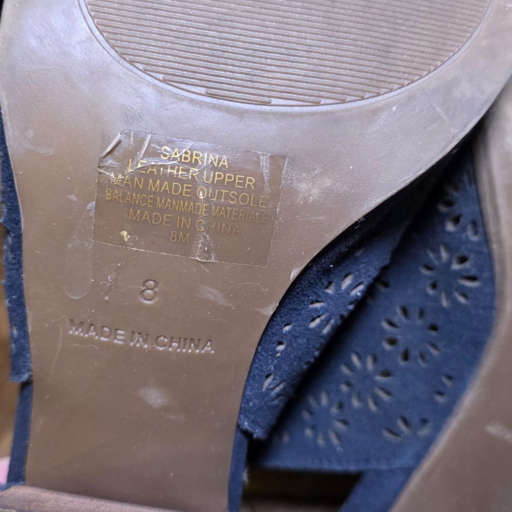 Sabina Leather Upper Women’s Navy Dress Sandals